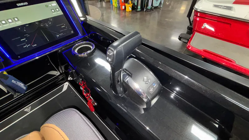 Slide: The Image of Control panel of 2025 Viaggio Diamante D24UW A-T boat with touchscreen and throttle lever. - 21