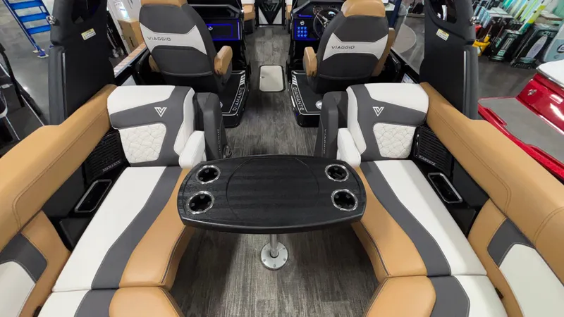 Slide: The Image of Luxurious interior of 2025 Viaggio Diamante D24UW A-T boat with stylish seating and table. - 45
