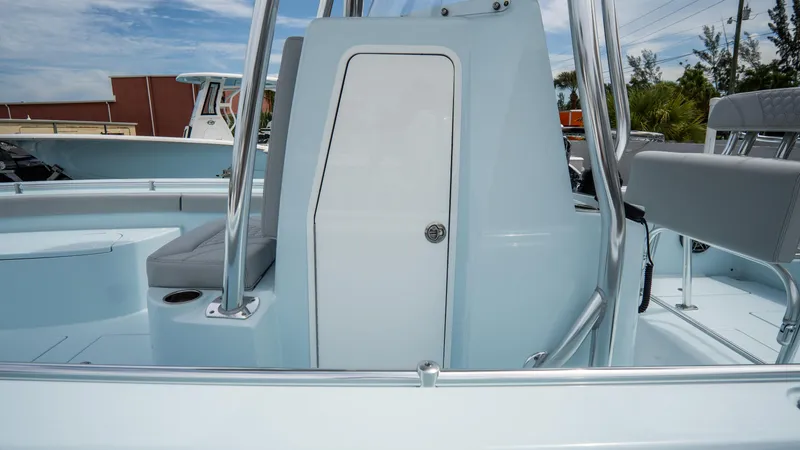 Slide: The Image of 2024 Contender 24 Sport boat interior with sleek design and modern features. - 39