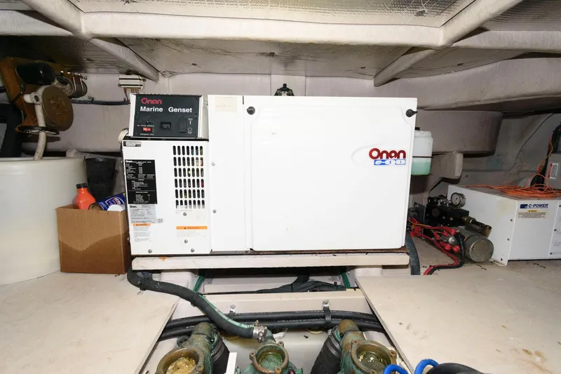 Slide: The Image of Engine room of 2006 Sea Ray 52 Sundancer with Onan Marine generator. - 35