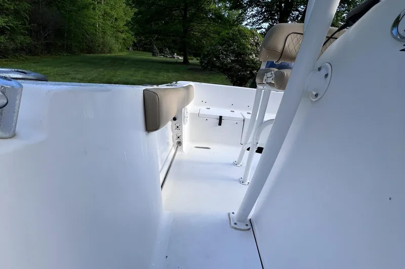Slide: The Image of 2019 Sportsman Heritage 211 Center Console interior with seating and console view. - 6