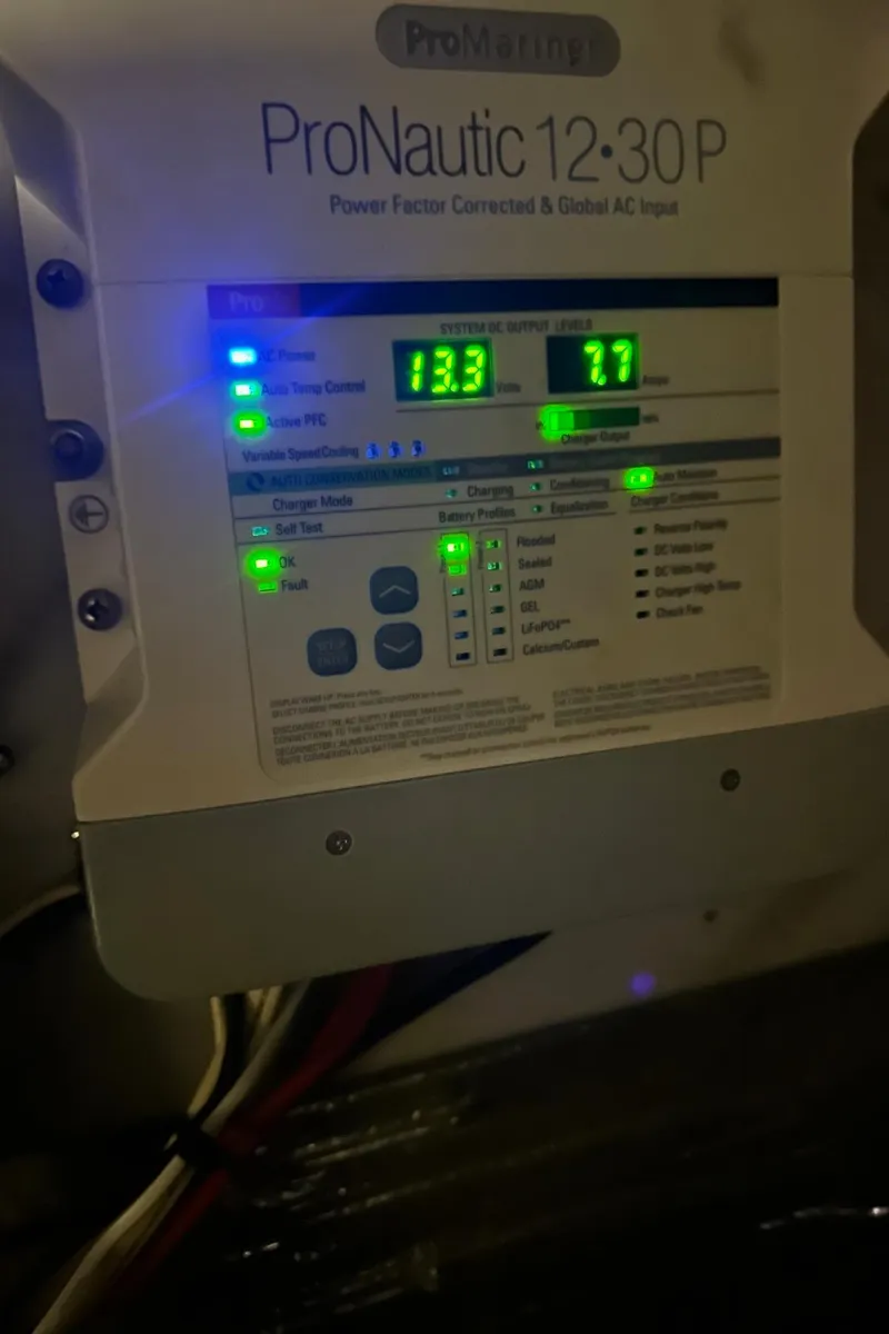 Slide: The Image of ProNautic 12:30 P charger display on 1999 Silverton 453 Motor Yacht. - 39
