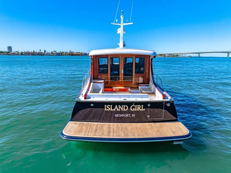 Slide: The Image of 2024 Vicem 62 Classic yacht "Island Girl" on calm water, Newport, RI. - 6