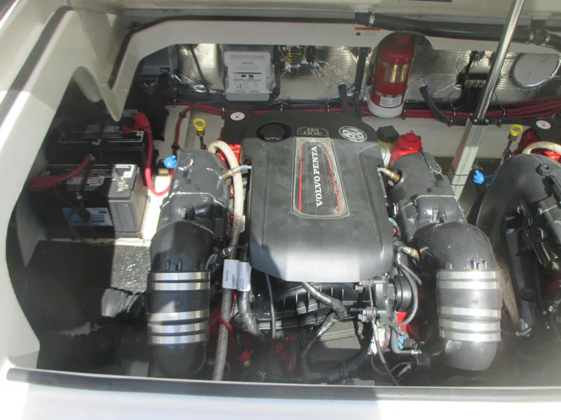 Slide: The Image of Engine compartment of a 2017 Regal 3200 Bowrider with Volvo Penta engine. - 23