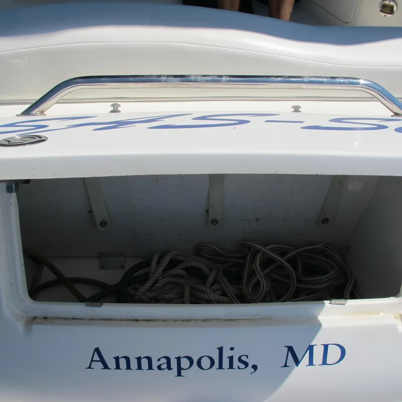 Slide: The Image of 2007 Sea Ray 280 DA boat storage compartment with ropes, Annapolis, MD. - 5