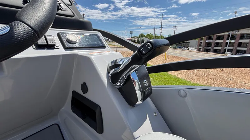 Slide: The Image of Control panel of 2025 JC Neptoon 25TT Sport boat with throttle lever. - 18