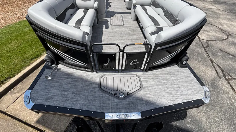 Slide: The Image of 2025 JC Neptoon 25TT Sport pontoon boat with sleek seating and modern design. - 7