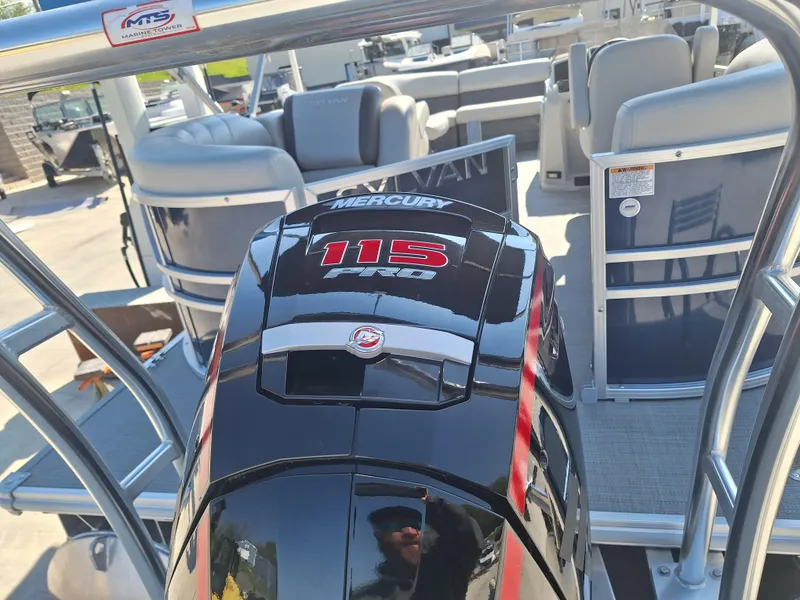 Slide: The Image of 2024 Sylvan Mirage Cruise 8520 CLZ DH with Mercury 115 Pro outboard engine. - 4