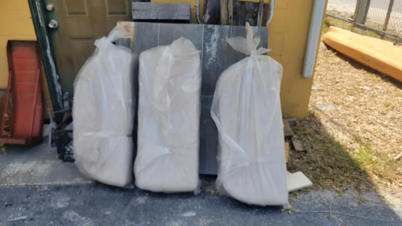 Slide: The Image of Three wrapped boat cushions for 2003 Hurricane 237 Fun Deck with Yamaha 200 Four Stroke. - 34