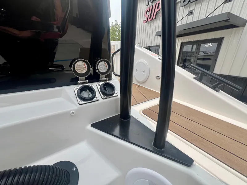 Slide: The Image of Interior view of 2025 Navan S-30 boat, featuring sleek design and modern controls. - 8