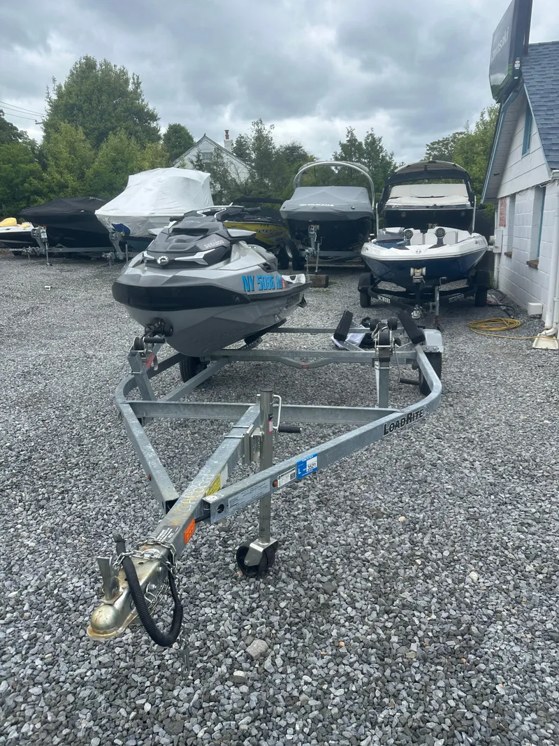 Slide: The Image of 2020 Sea-Doo GTX Limited 300 on trailer in a boatyard. - 13