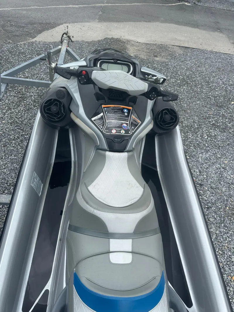Slide: The Image of 2020 Sea-Doo GTX Limited 300 jet ski on gravel, top view. - 7