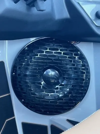 Slide: The Image of Close-up of a 2025 Supreme S240 speaker with a sleek black grille design. - 18