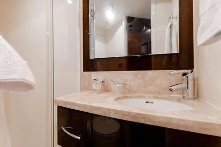 Slide: The Image of Luxurious bathroom interior of 2007 Lazzara LSX 75 yacht with elegant fixtures. - 17