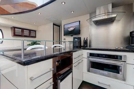 Slide: The Image of Luxurious kitchen interior of 2007 Lazzara LSX 75 yacht with modern appliances. - 22