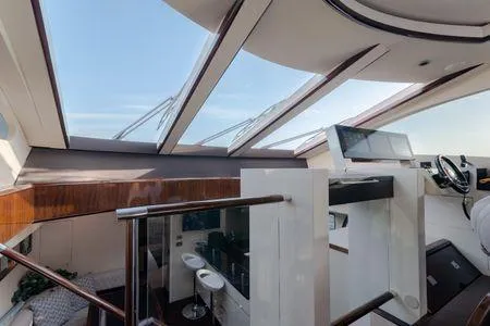 Slide: The Image of Interior view of 2007 Lazzara LSX 75 yacht with modern design and skylights. - 31