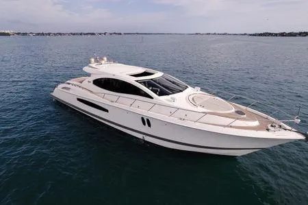 Slide: The Image of Luxury 2007 Lazzara LSX 75 yacht cruising on open water. - 6