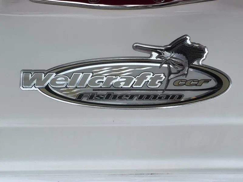 Slide: The Image of 2004 Wellcraft Scarab Fisherman CCF 35 logo with marlin design. - 18