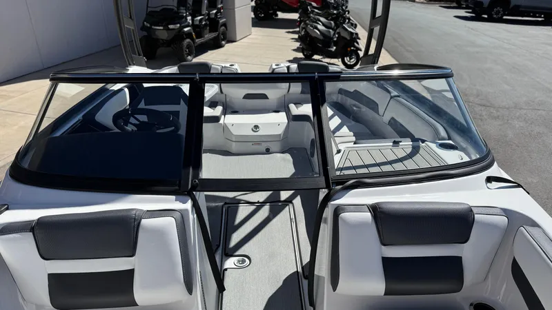 Slide: The Image of 2025 Yamaha Boats AR195 interior with sleek seating and modern design. - 43