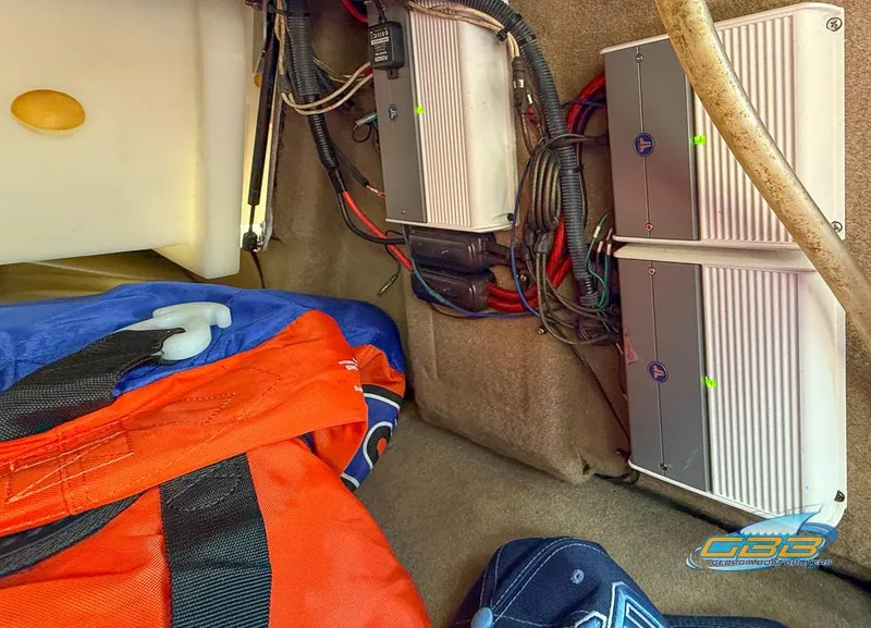 Slide: The Image of Interior of a 2013 MasterCraft X-45 boat showing wiring and equipment. - 35