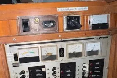 Slide: The Image of Electrical control panel on a 1986 Cabo Rico CB38 yacht. - 15