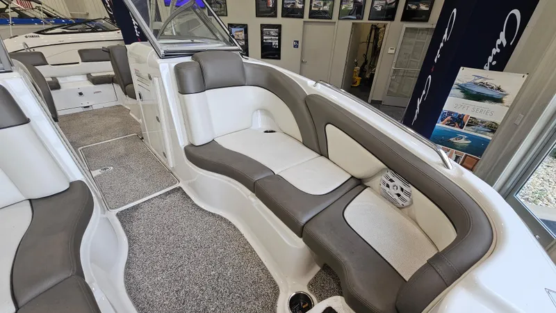 Slide: The Image of 2011 Yamaha Boats 242 Limited S interior with plush seating and modern design. - 16