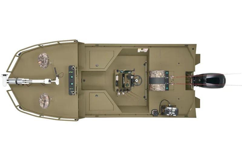 Slide: The Image of 2025 Tracker Grizzly 2072 CC Sportsman boat with powerful 150 HP outboard motor. - 4