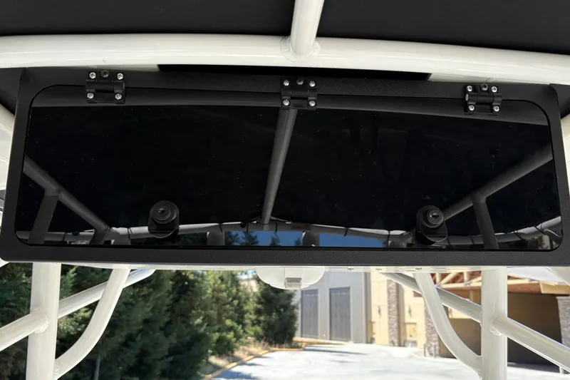 Slide: The Image of 2025 Mako 214 Center Console boat with mounted black panel and cameras. - 26