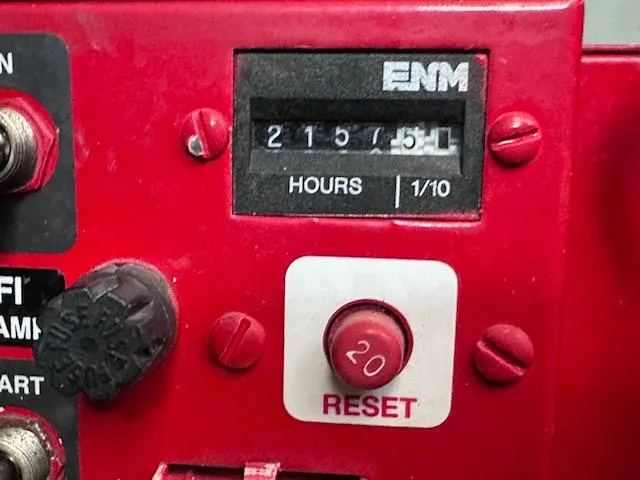 Slide: The Image of Hour meter on 1995 Sea Ray 400 Express Cruiser, showing 2157.5 hours. - 30