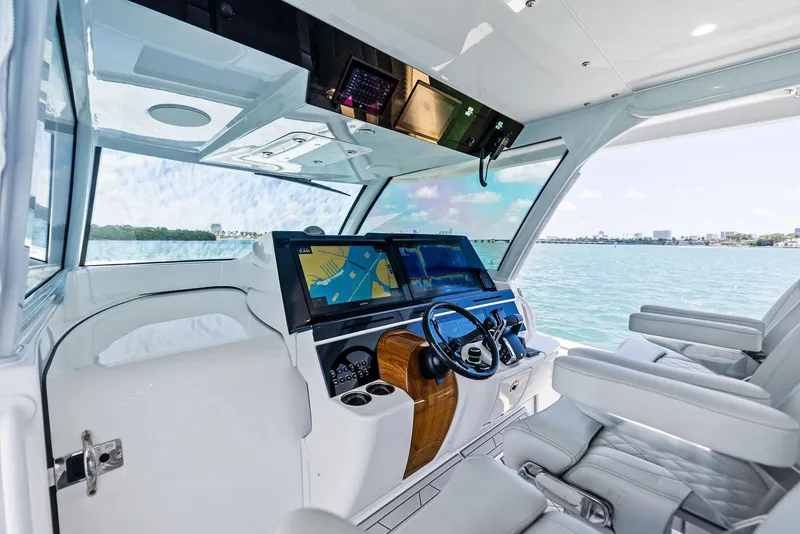 Slide: The Image of Interior cockpit of 2025 HCB 56' Sueños GIX yacht with advanced navigation system. - 35