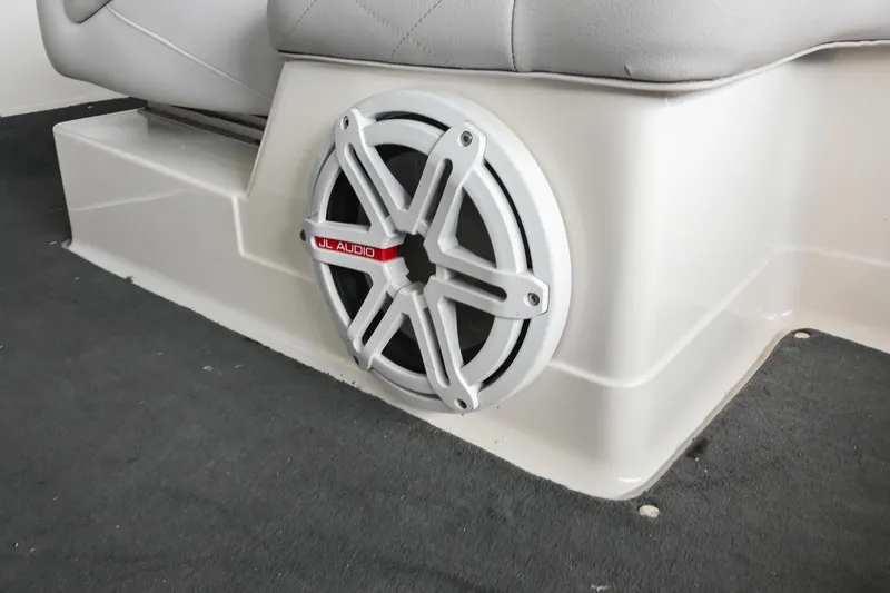 Slide: The Image of Speaker system in 2009 MasterCraft X-45 boat interior, featuring JL Audio equipment. - 46