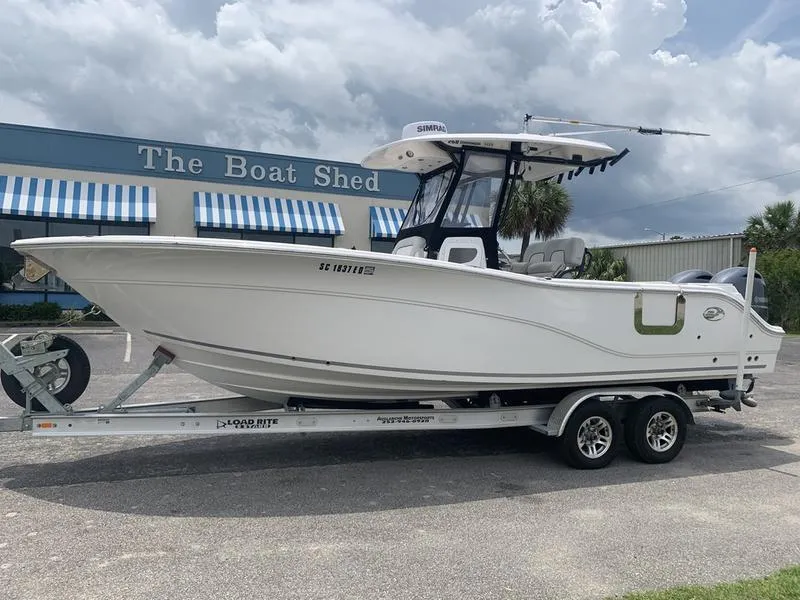 The Image of 2023 Sea Fox 268 Commander boat on trailer outside The Boat Shed. - 1