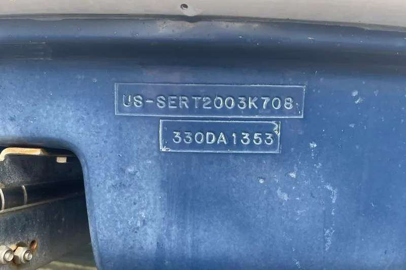 Slide: The Image of Hull identification number on a 2008 Sea Ray 330 Sundancer boat. - 19