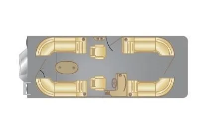 Slide: The Image of 2018 Misty Harbor 2285 Biscayne Bay CU boat layout with seating and helm. - 5