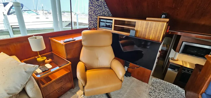 Slide: The Image of Electrical panel of a 1987 Ocean Yachts 48 Super Sport boat with tools nearby. - 43