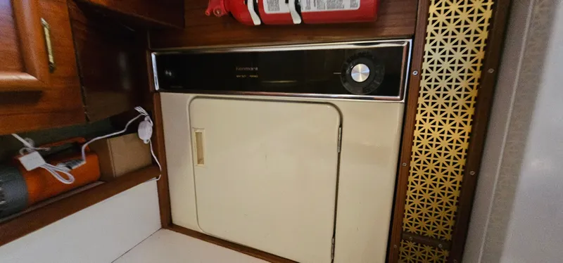 Slide: The Image of Built-in coffee maker in 1987 Ocean Yachts 48 Super Sport kitchen area. - 31