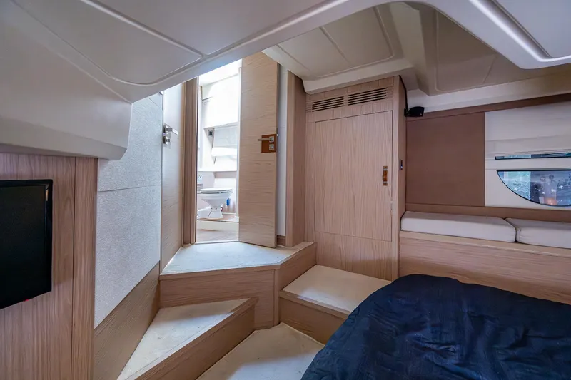 Slide: The Image of Luxurious interior of 2015 Beneteau Monte Carlo yacht with modern wood finish. - 13