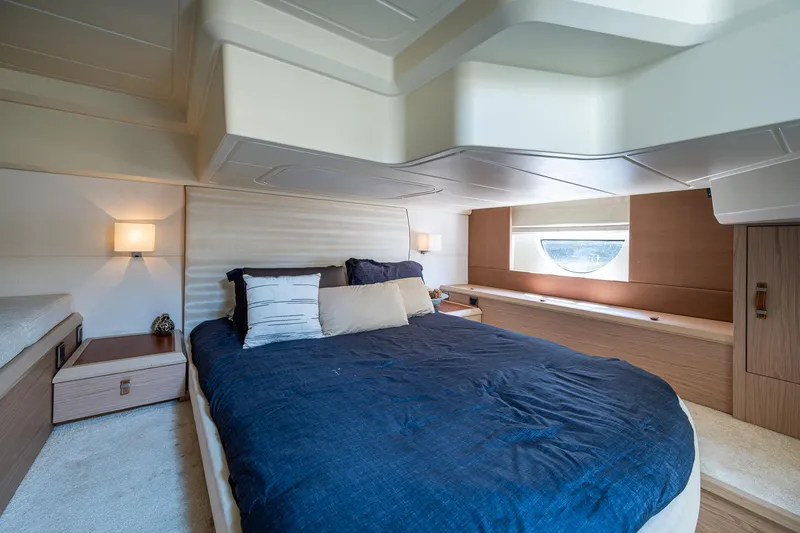 Slide: The Image of Luxurious bedroom interior of 2015 Beneteau Monte Carlo yacht with modern design. - 43