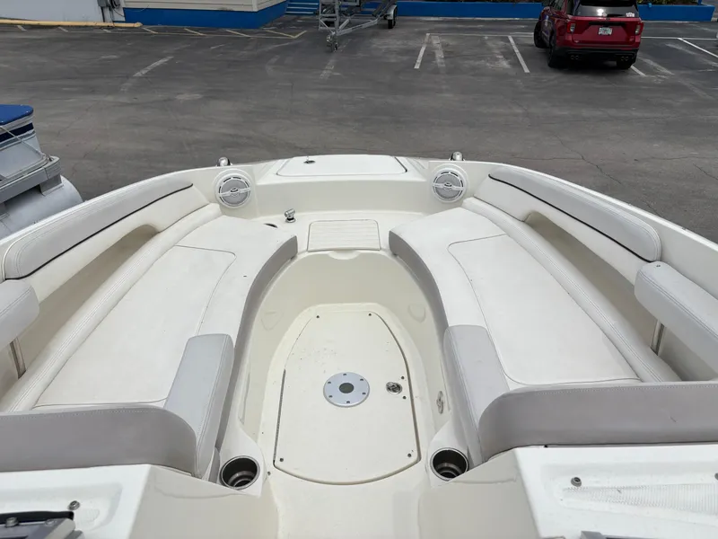 Slide: The Image of 2012 Sea Ray 260 Sundeck boat interior with spacious seating and clean design. - 18