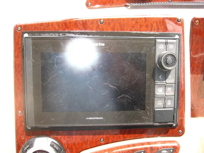 Slide: The Image of Raymarine HybridTouch display on 2011 Sea Ray 350 Sundancer boat dashboard. - 21