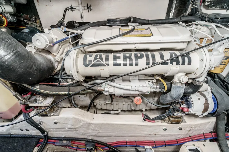 Slide: The Image of Engine compartment of a 2002 Tiara Yachts 4100 Open with Caterpillar engine. - 38