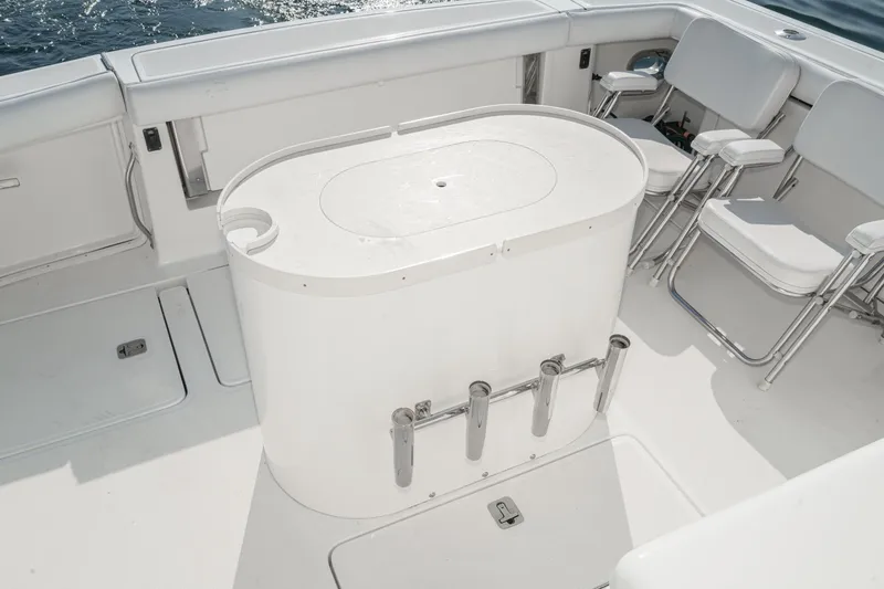 Slide: The Image of 2002 Tiara Yachts 4100 Open deck with seating and storage. - 42