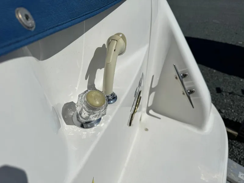 Slide: The Image of 1997 Sea Ray 330 Sundancer boat deck with cleat and fittings. - 7