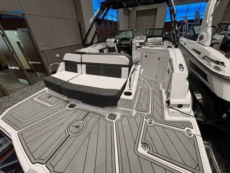 Slide: The Image of 2024 Monterey M6 boat interior with sleek seating and modern design. - 3