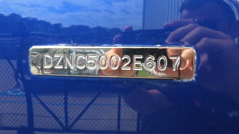 Slide: The Image of Hull identification number on a 2007 Mystic Powerboats 50' model. - 43