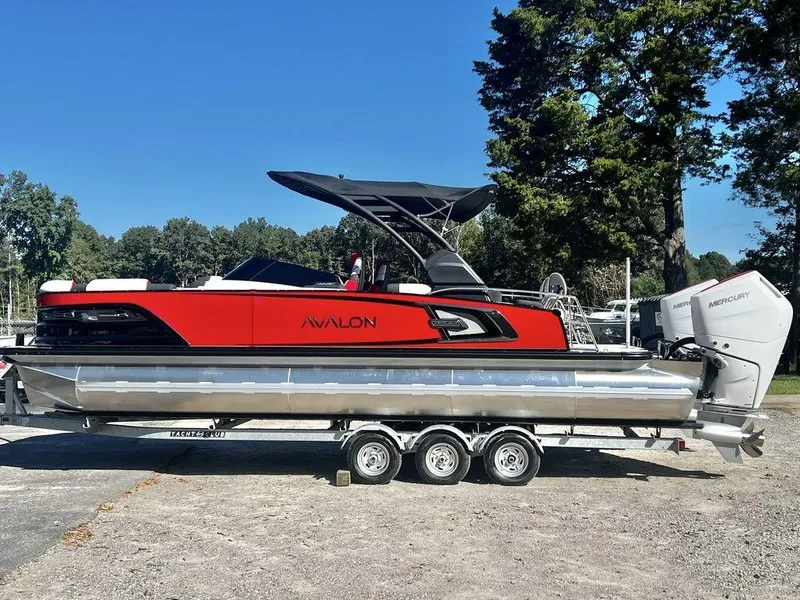Slide: The Image of Avalon Excalibur LTD 25' Quad Lounge Windshield - Triple Toon TWIN - IN STOCK 2025 - 2