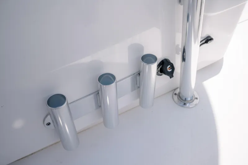 Slide: The Image of 2024 Contender 26 Bay boat rod holders and deck detail. - 23