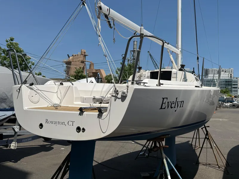 Slide: The Image of 2022 J Boats J/9 sailboat named Evelyn, docked in Rowayton, CT. - 4