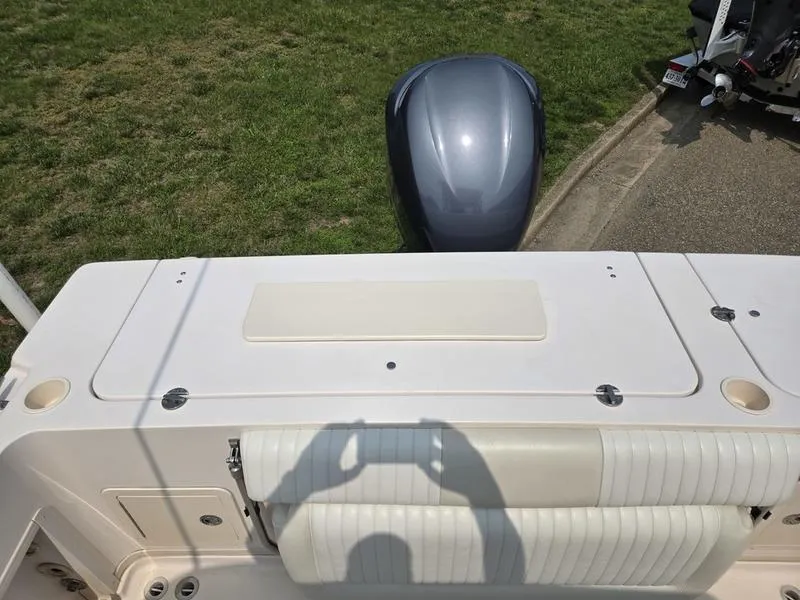 Slide: The Image of 2007 Grady-White 232 Gulfstream boat with outboard motor, viewed from above. - 22