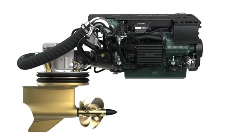 Slide: The Image of Engine and propeller system of 2025 Nimbus 495 Flybridge yacht. - 38